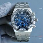 Swiss Grade Copy Audemars Piguet Royal Oak Lady Blue Baguettes Watch with 7750